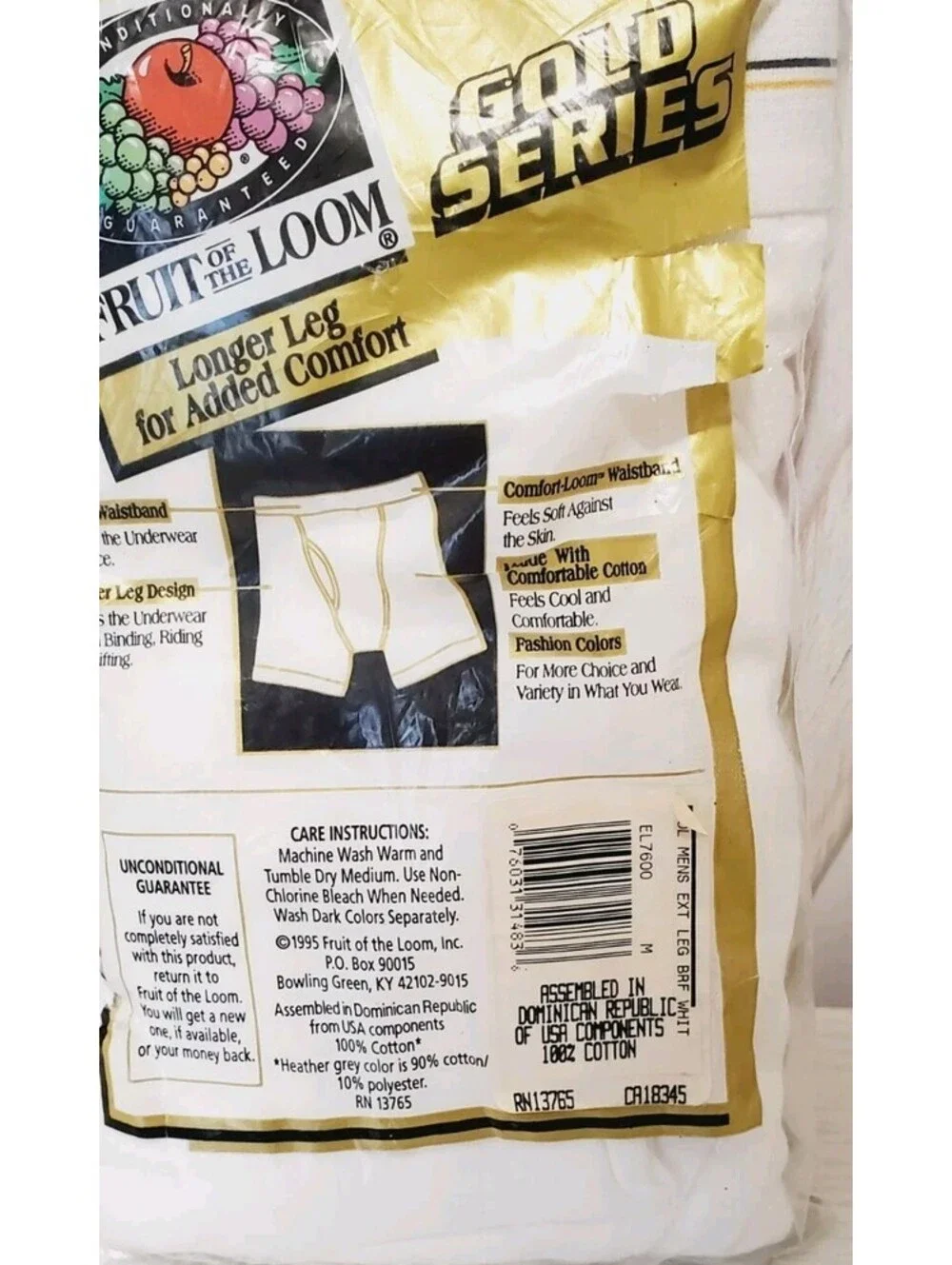 Fruit Of The Loom (1995) Vintage Gold Series Boxer Briefs  M 34-36 Extended Leg